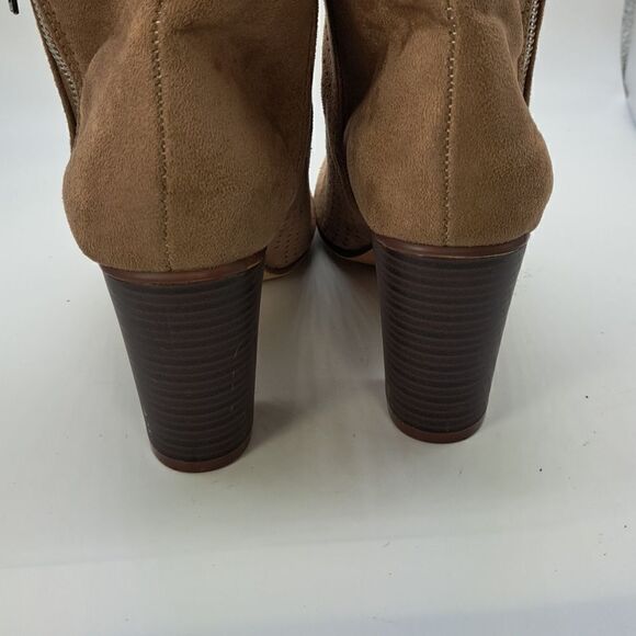Francesca Women’s New Boot Open Toe Bootie Perforated Faux Suede Zipper Size 8.5 - Picture 4 of 10